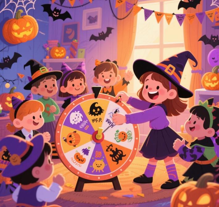 Halloween dare wheel game