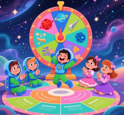 Astronomy trivia wheel game