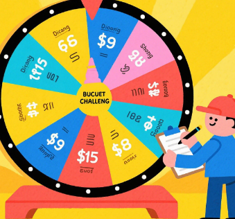 Wheel games for budgeting challenges