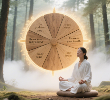 Wheel-based meditation prompts