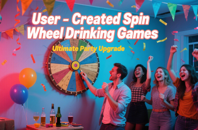 User-created spin wheel drinking games