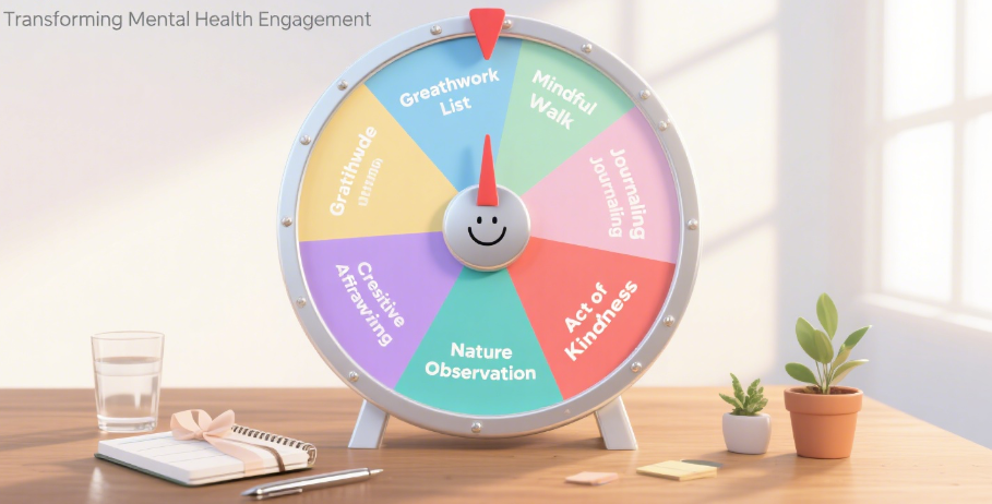 Spin wheel challenges for mental health groups Spin wheel challenges for mental health groups