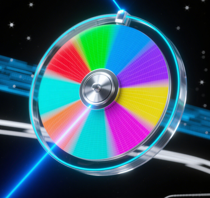 Spin wheel laser pointer effects