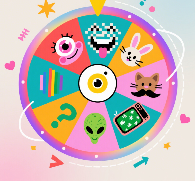 Interactive spin wheel meme filters