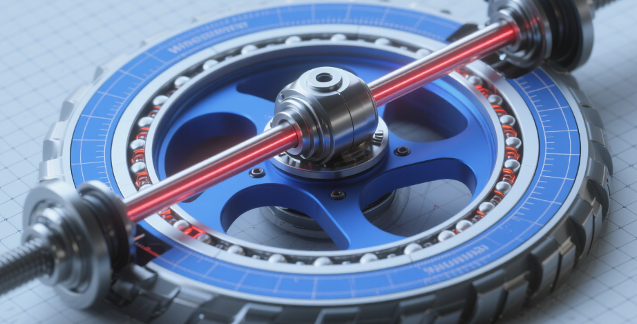 Wheel spinner axle alignment